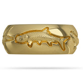 White Gold Tarpon Roll Mens Band Ring